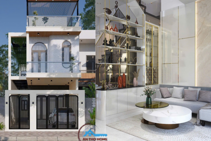 Mẫu nhà mới 4 phòng ngủ 5 toilet sân thượng trước sau em Thơ vừa xây cho Việt kiều Tiểu Cần Trà Vinh